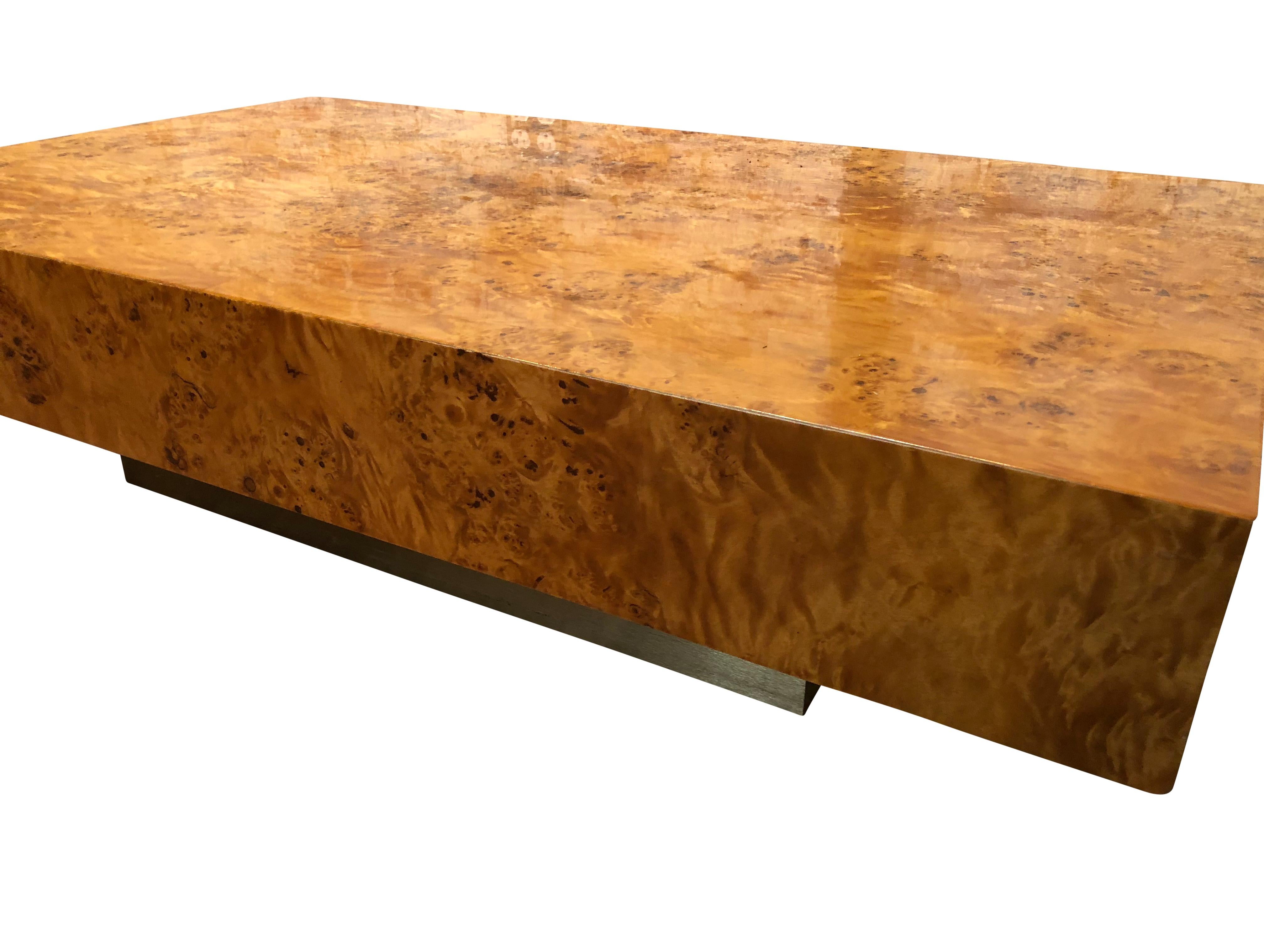 vintage burlwood coffee table