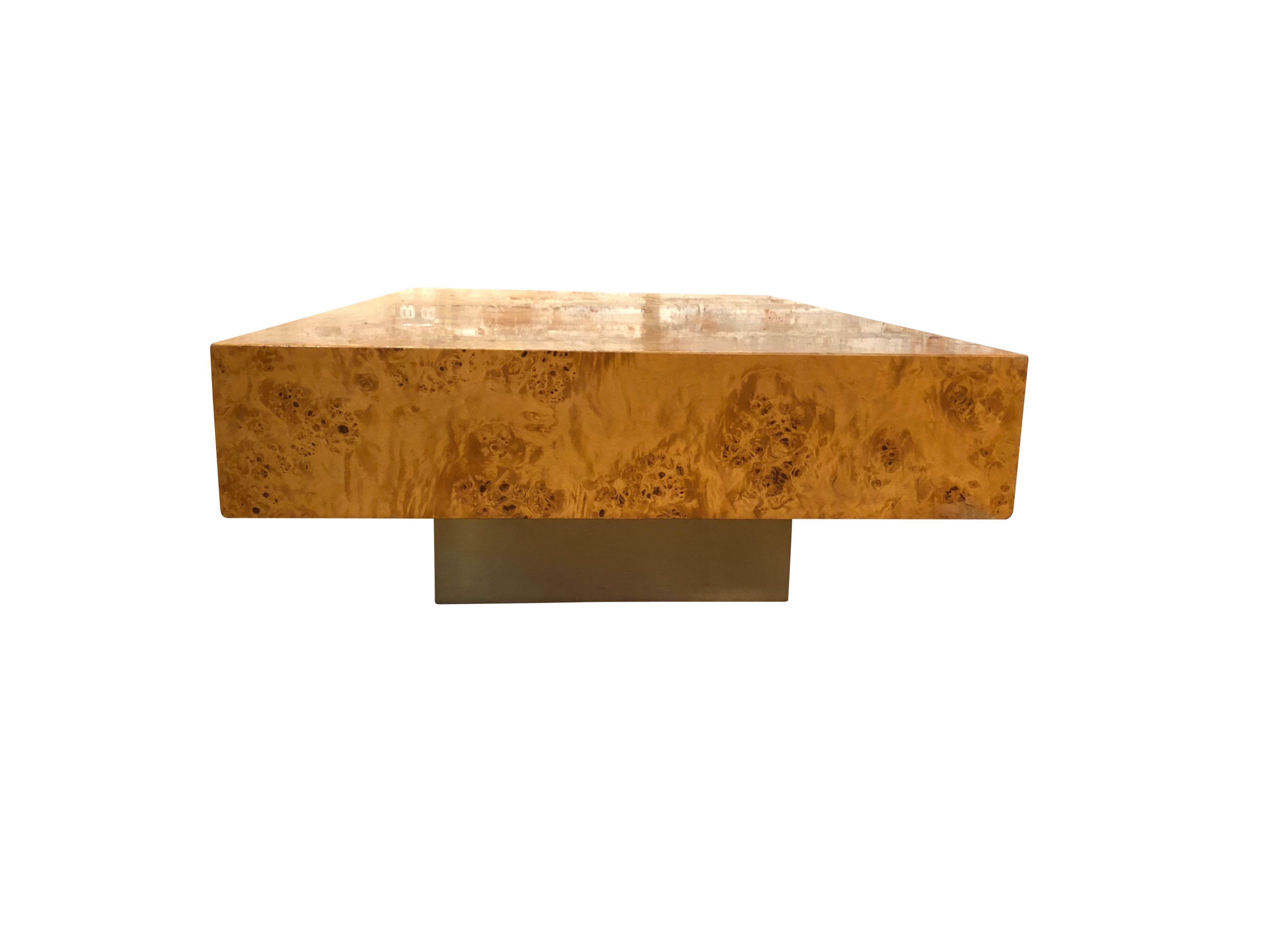 Art Deco Attractive Vintage French Burl Wood Coffee Table Made by Christofle Paris