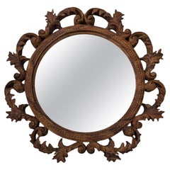 Attraente specchio in stile barocco dipinto con venature di Wood