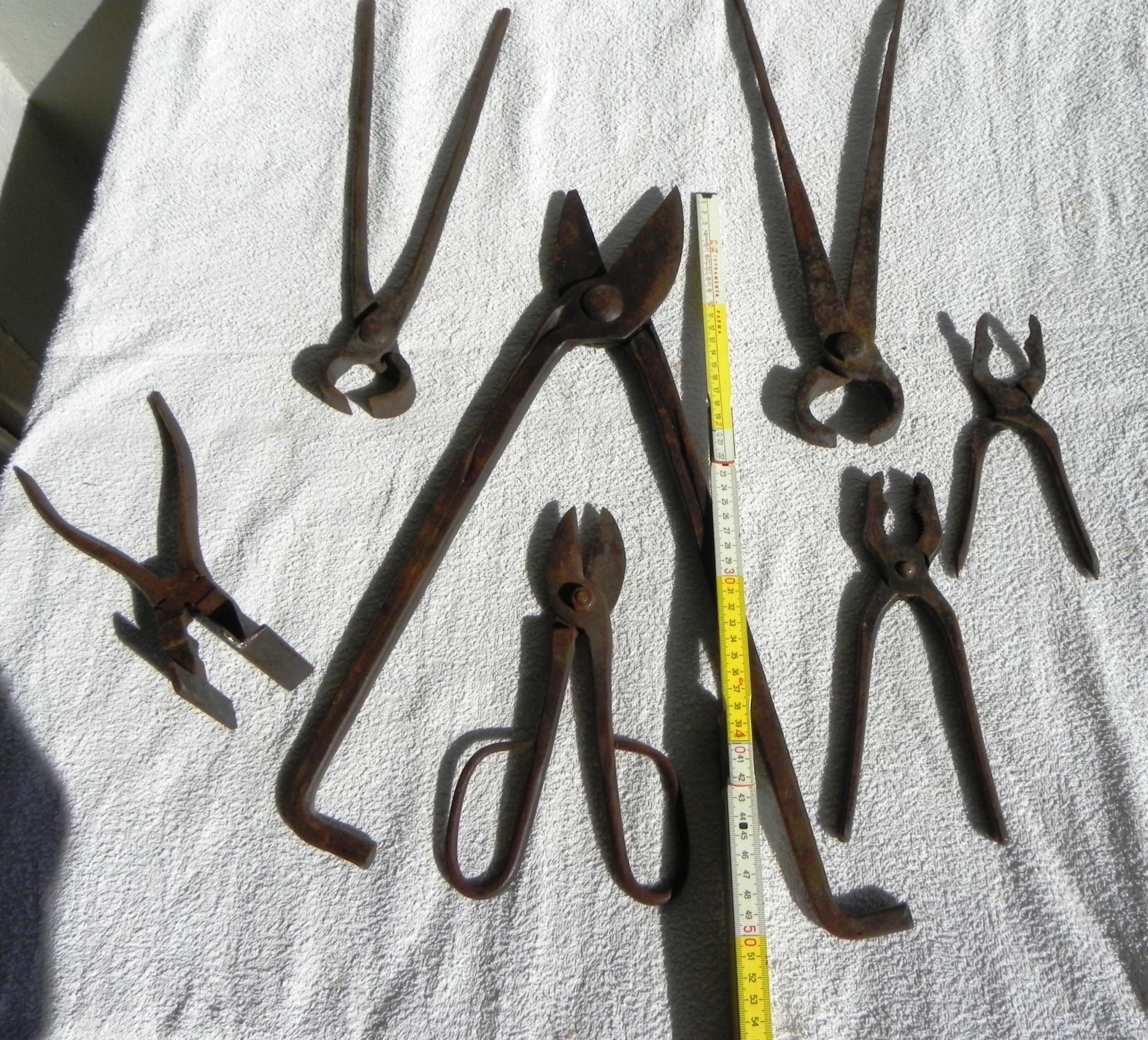 Wrought Iron blacksmithing tools, 1940s.  For Sale