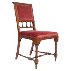 attri to Charles Bevan. Gothic Revival Side Chair with Scroll Carvings