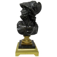 Attrib Benedetto Boschetti Fine Bronze Male Bust of Ajax Greek Mythological Hero