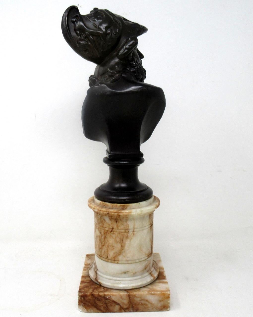 French Attrib. Benedetto Boschetti Fine Bronzed Male Bust Ajax Greek Mythological Hero For Sale