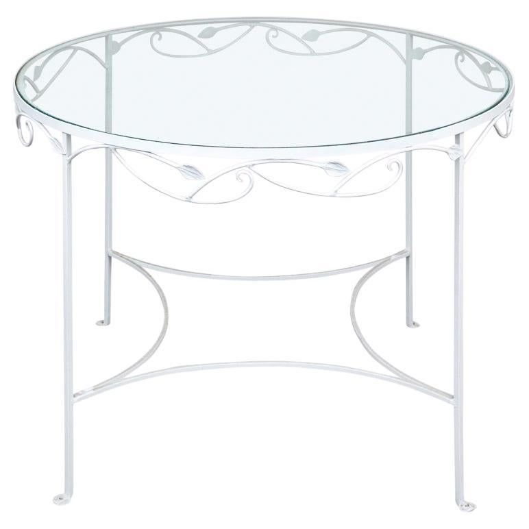 Attrib. John Salterini, Mid-Century Garden Dining Table With Glass Top