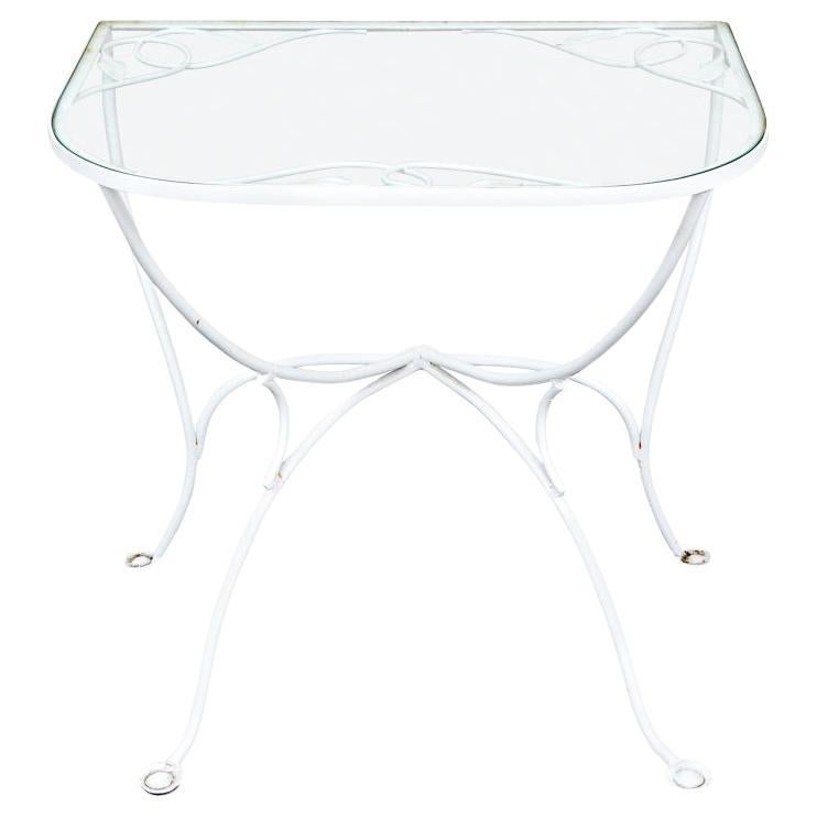 Attrib. John Salterini, Mid-Century Iron Garden Console With Glass Top