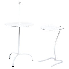 Attrib. John Salterini Two Mid Century Wrought Iron Garden Accent Tables