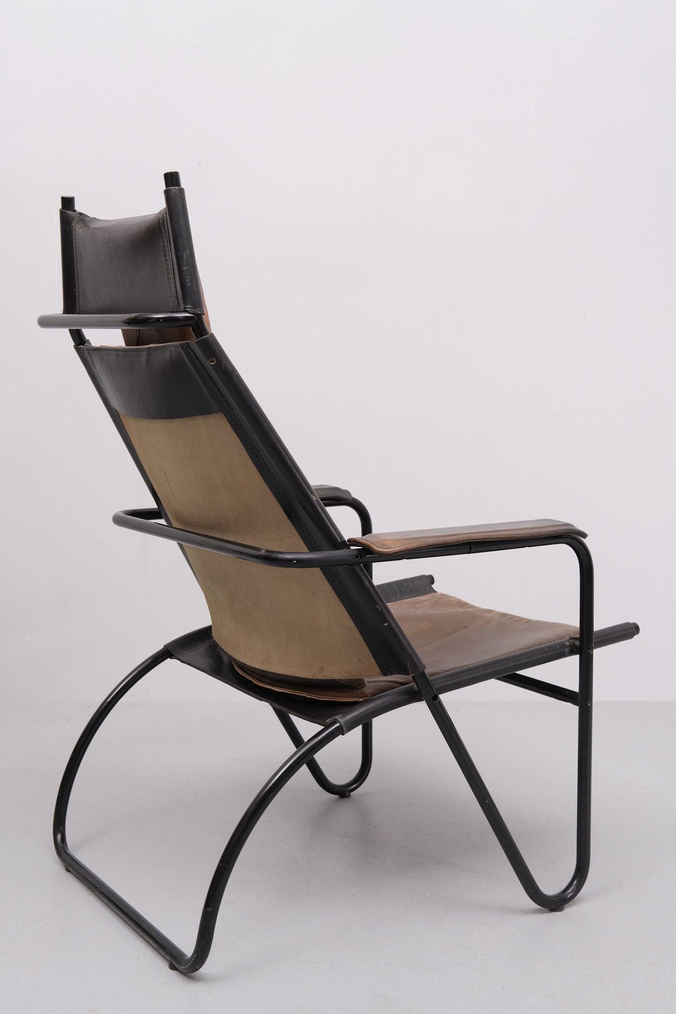 attrib Lina Bo Bardi Leather lounge chair Brazil  In Good Condition For Sale In Den Haag, NL