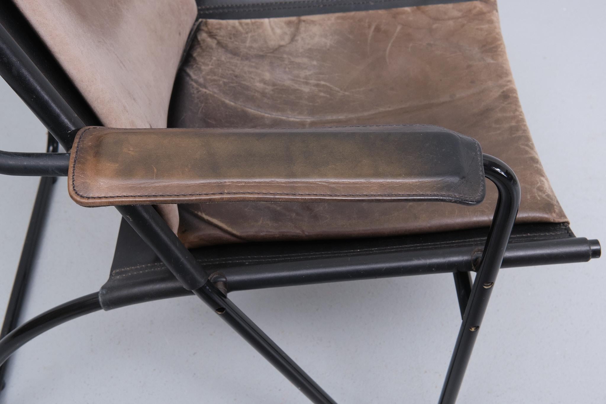 Late 20th Century attrib Lina Bo Bardi Leather lounge chair Brazil  For Sale
