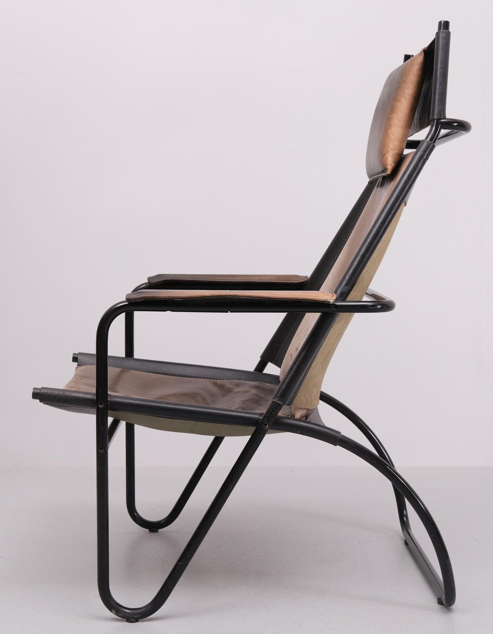 attrib Lina Bo Bardi Leather lounge chair Brazil  For Sale 1