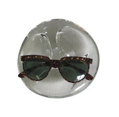 Attrib. Per Lutken Holmegaard Denmark Heavy Space Age Modern Glass Ashtray Bowl