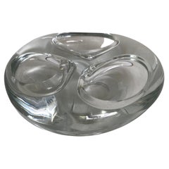 Attrib. Per Lutken Holmegaard Denmark Heavy Space Age Modern Glass Ashtray Bowl 