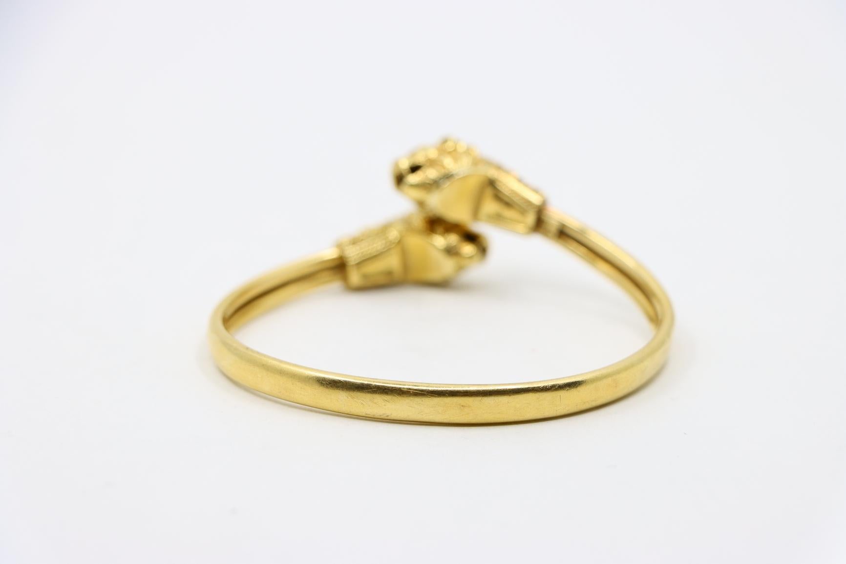 Attribué. Bracelet manchette Lion en or 18K Zolotas 4