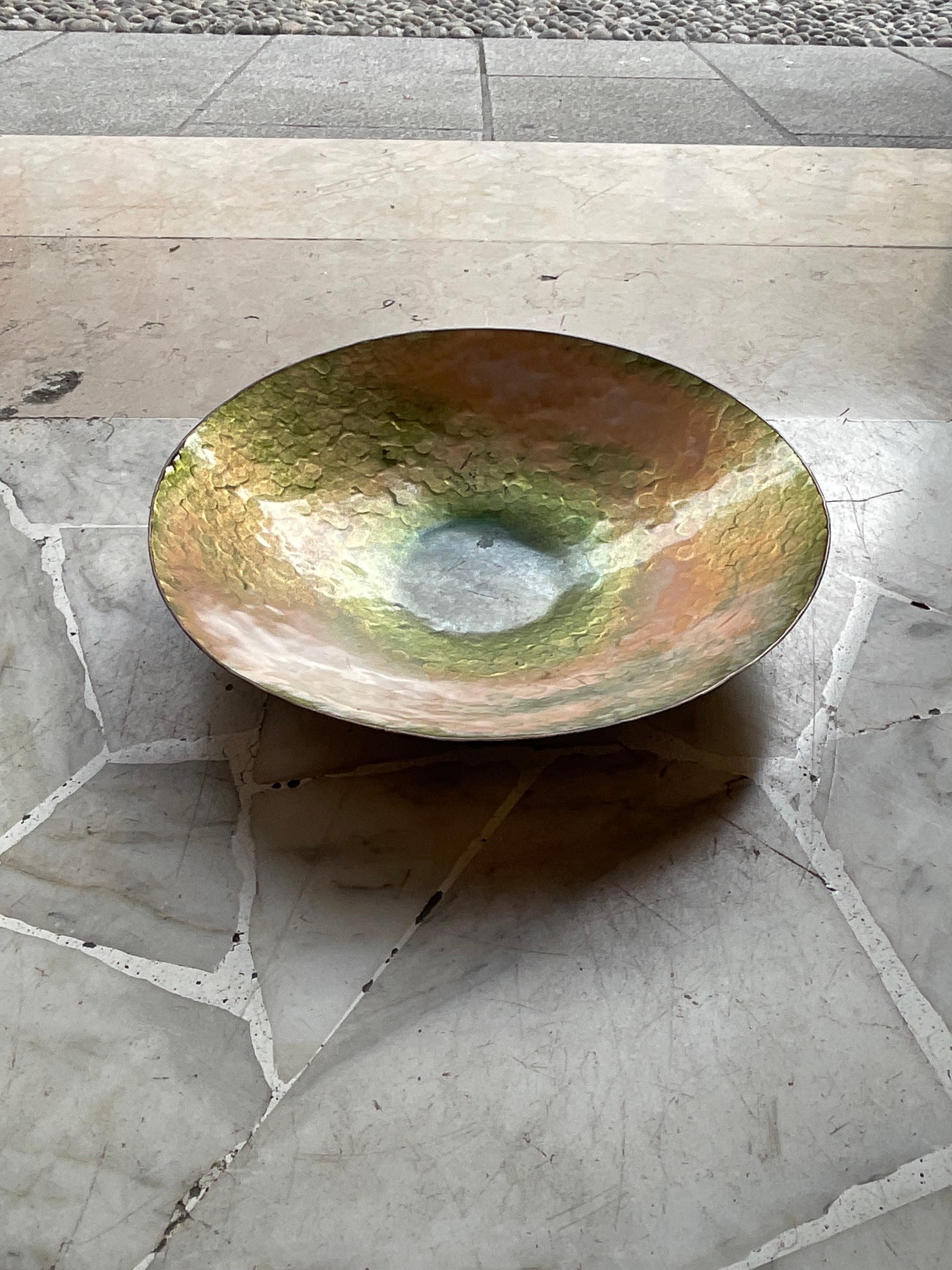 Attribuita DE POLI - Ciotola in rame smaltato - MADE IN ITALY 1950 (Moderne der Mitte des Jahrhunderts) im Angebot