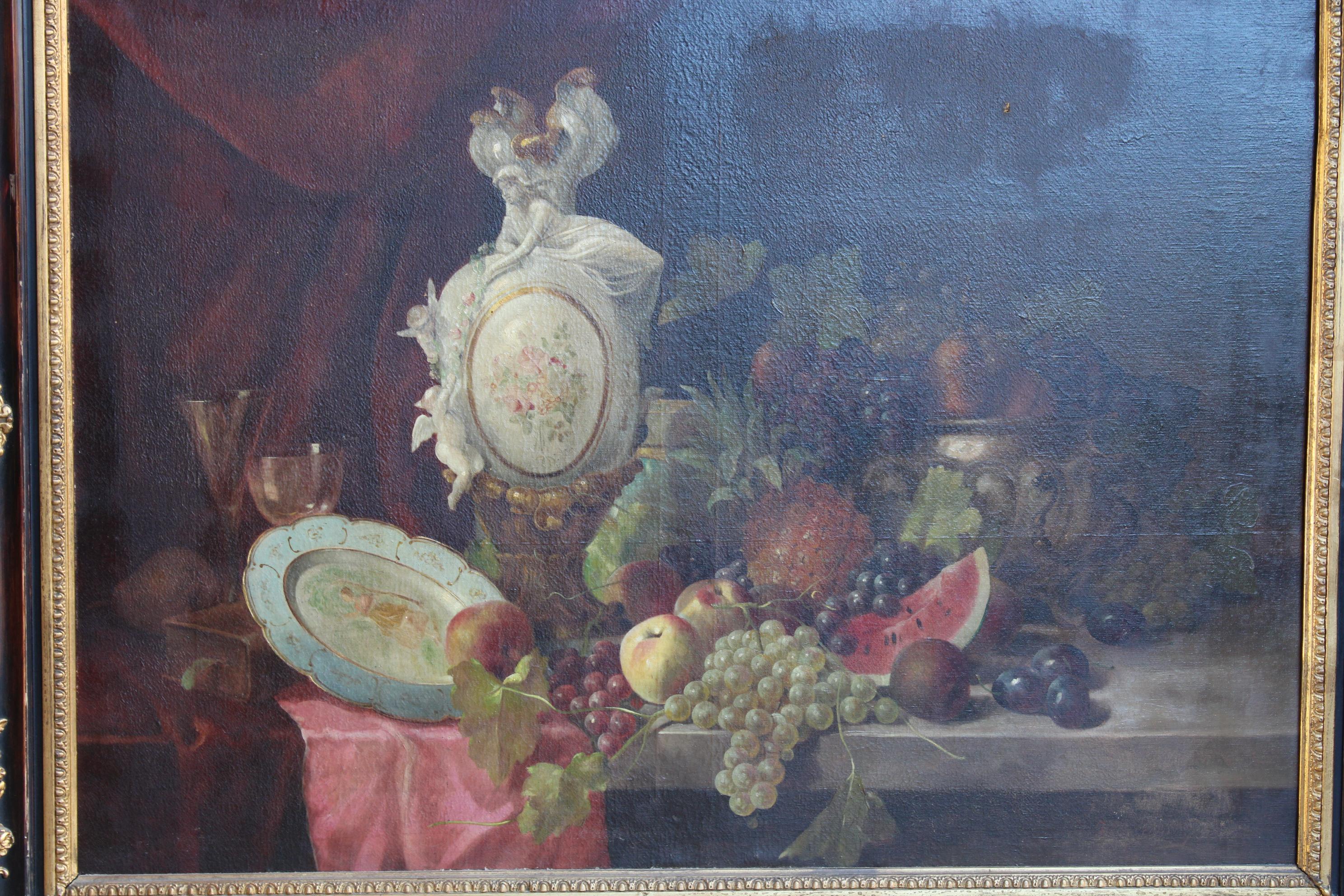 German Alois Zabehlicky 'Vienna 1883-1962'Still Life with Roses and Fruits For Sale