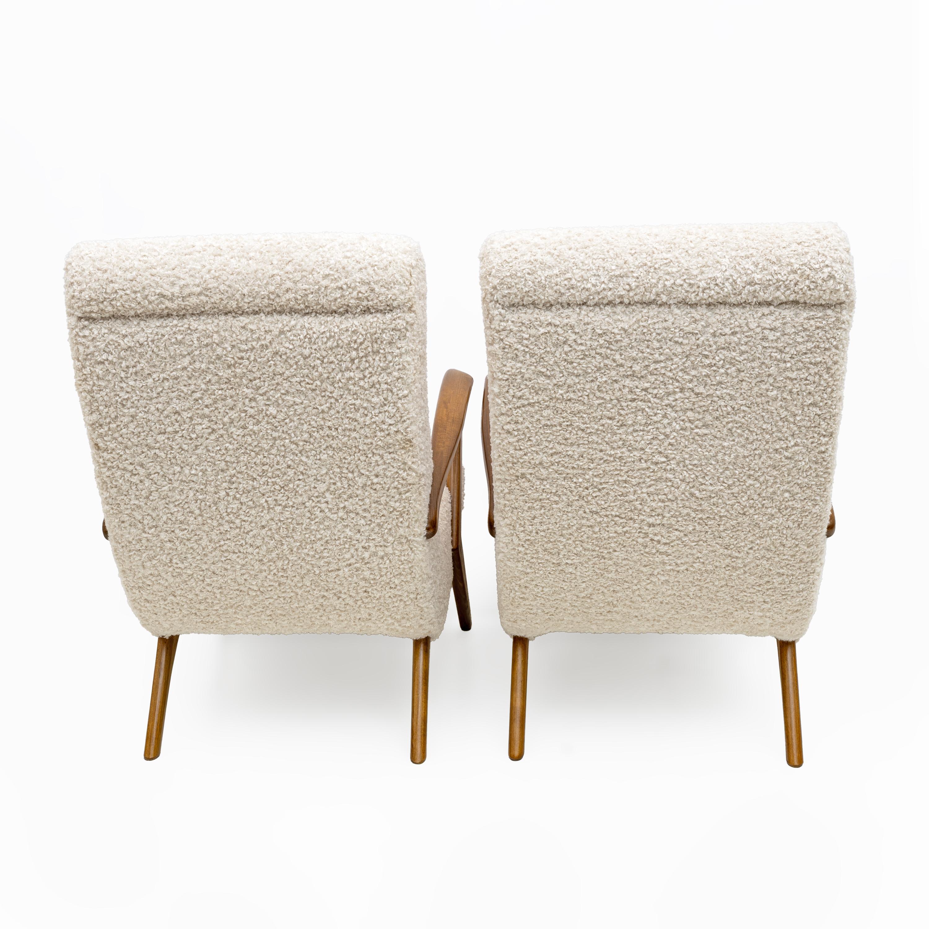 Bouclé Attribut à Paolo Buffa Fauteuils Bouclè italiens modernes du milieu du siècle, paire en vente