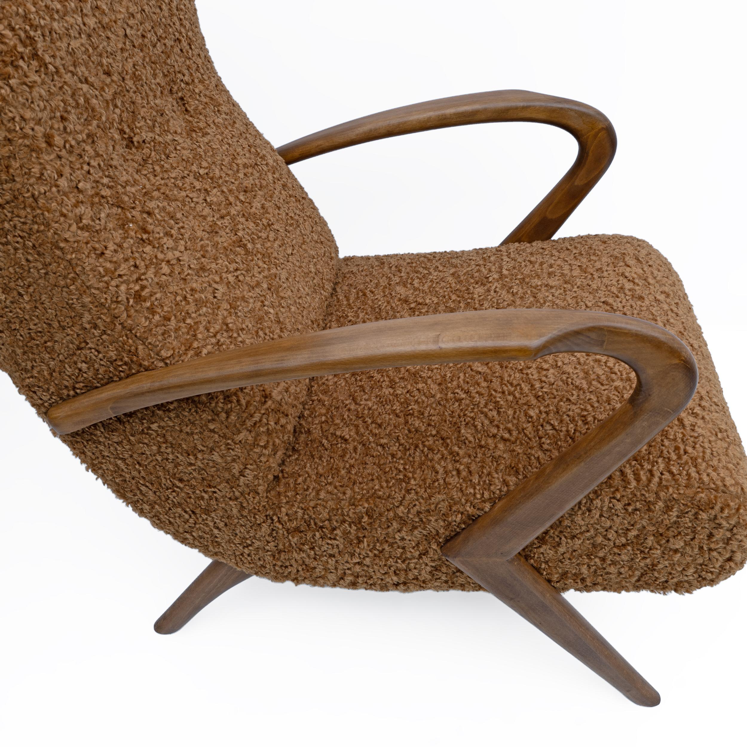 Attribute to Paolo Buffa Mid-century Modern Italian Bouclè Armchairs, Pair 3