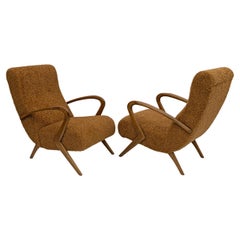 Attribute to Paolo Buffa Mid-century Modern Italian Bouclè Armchairs, Pair