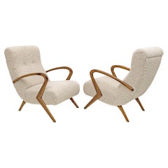 Attribute to Paolo Buffa Mid-century Modern Italian Bouclè Armchairs, Pair