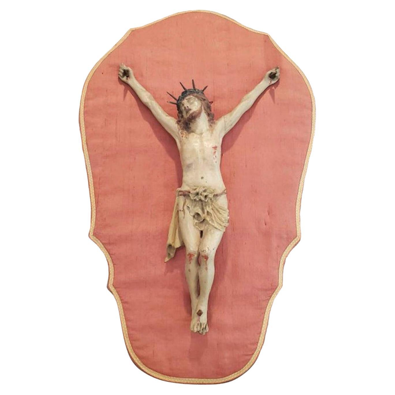 18th Century Spanish Baroque Period Christ Crucified Altar Sculpture