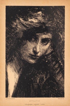 Portrait of Mele Clifton - Lithograph by A. Belleroche - Early 20th Century