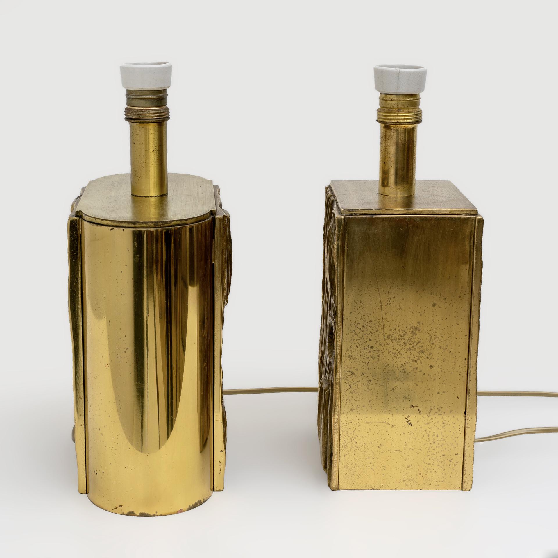 Mid-Century Modern Paire de lampes de table en laiton d'Esperia, attribuées à Angelo Brotto, Modernes au milieu du siècle dernier en vente