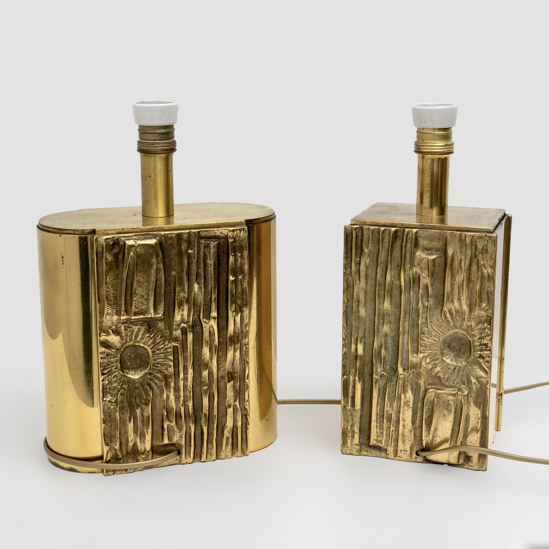 italien Paire de lampes de table en laiton d'Esperia, attribuées à Angelo Brotto, Modernes au milieu du siècle dernier en vente