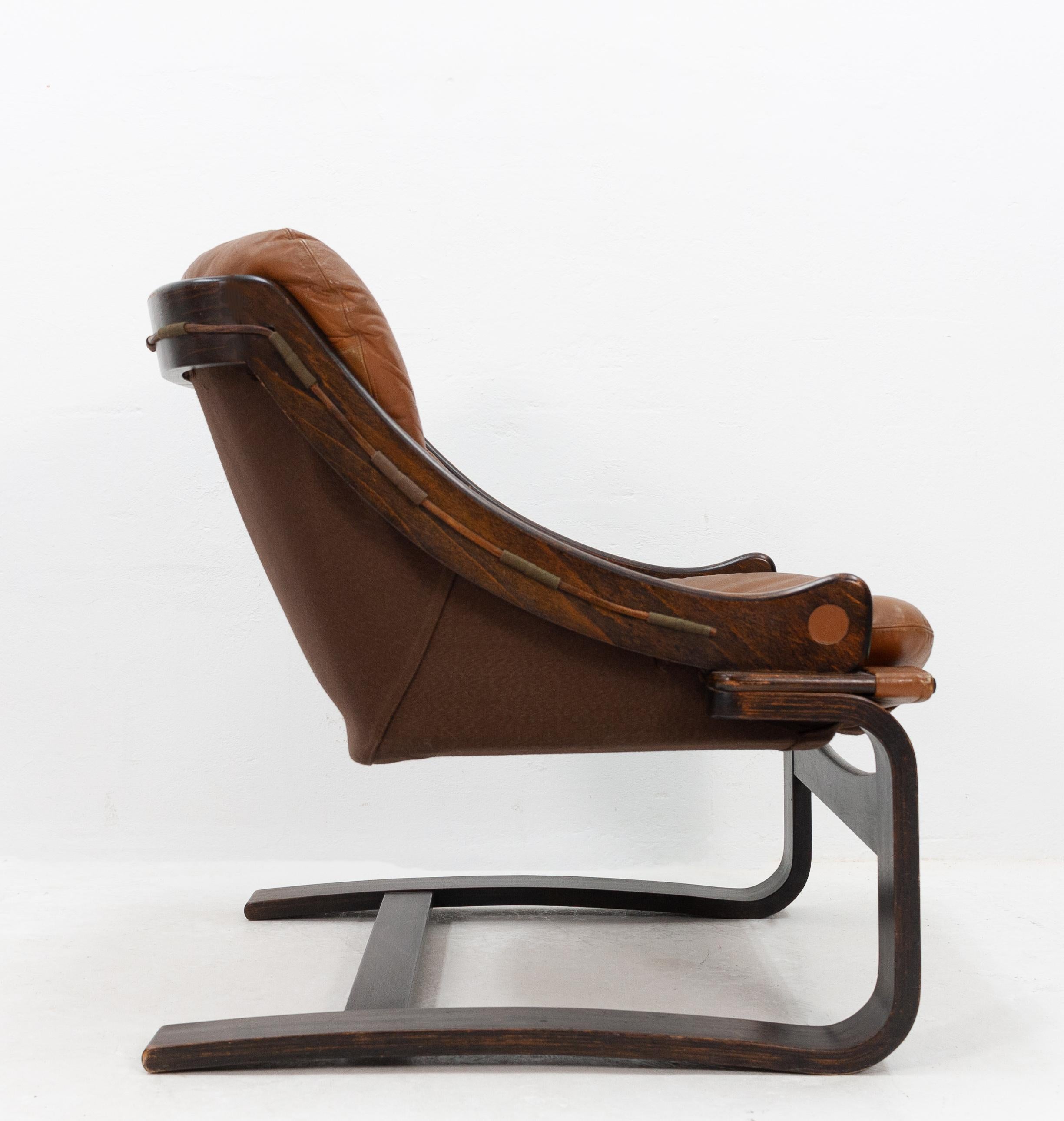 Mid-Century Modern Attributed Arne Norell Leather Lounge Chair