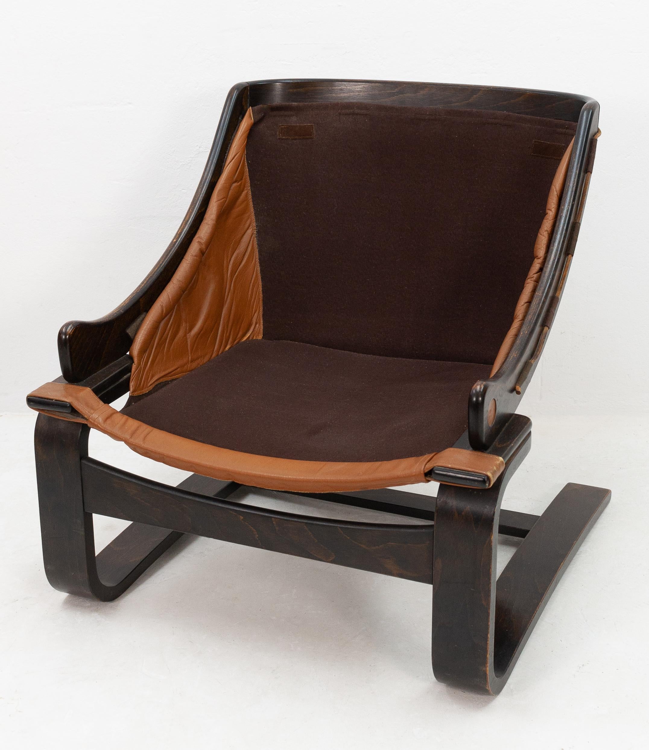 Mid-20th Century Attributed Arne Norell Leather Lounge Chair