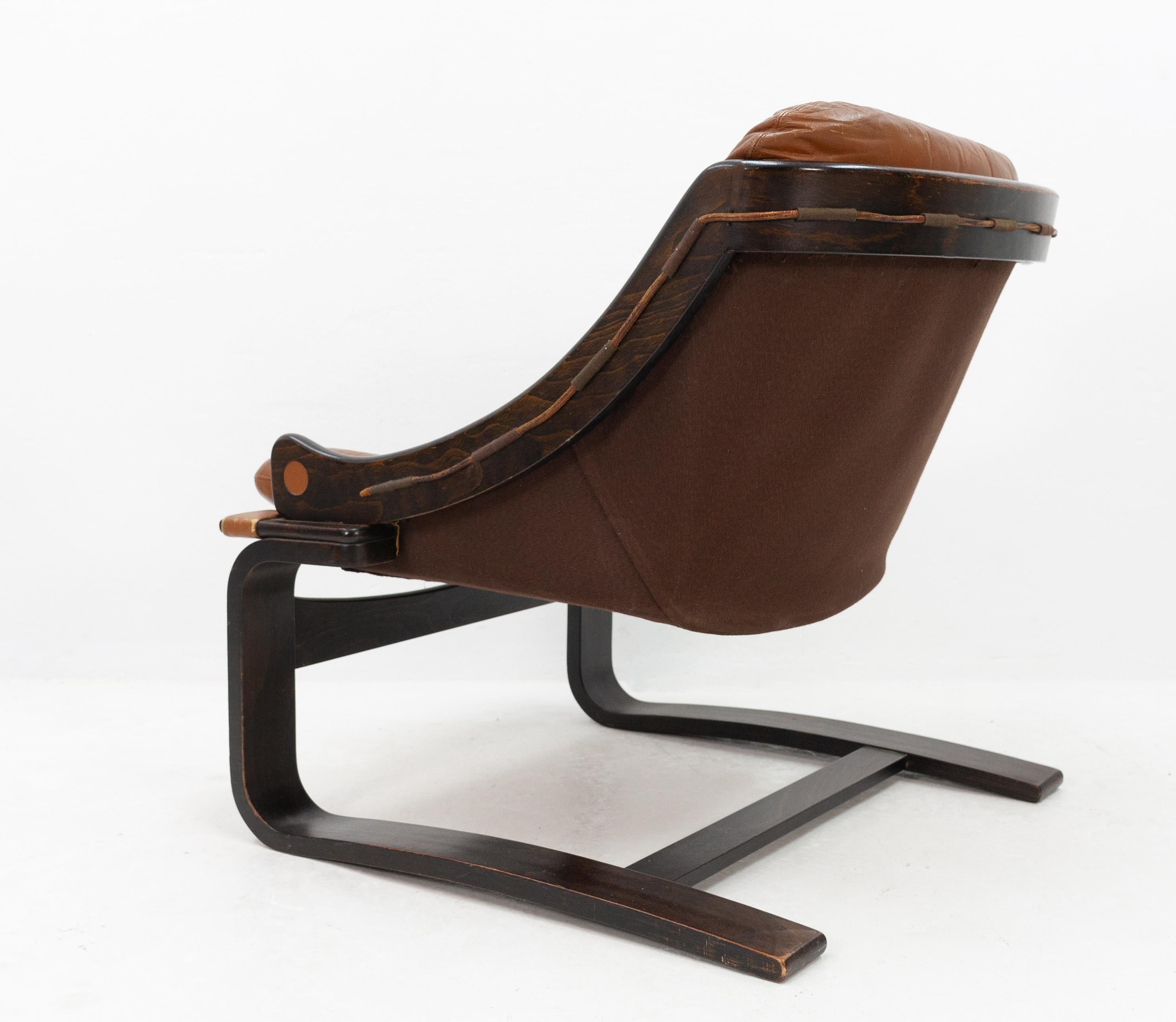 Attributed Arne Norell Leather Lounge Chair 2