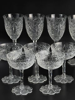 Attributed Baccarat “Condé” Crystal Glass Set, France, 11 Pieces
