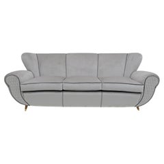Attributed Guglielmo Ulrich Art Deco Italian Velvet Sofa, 1940s