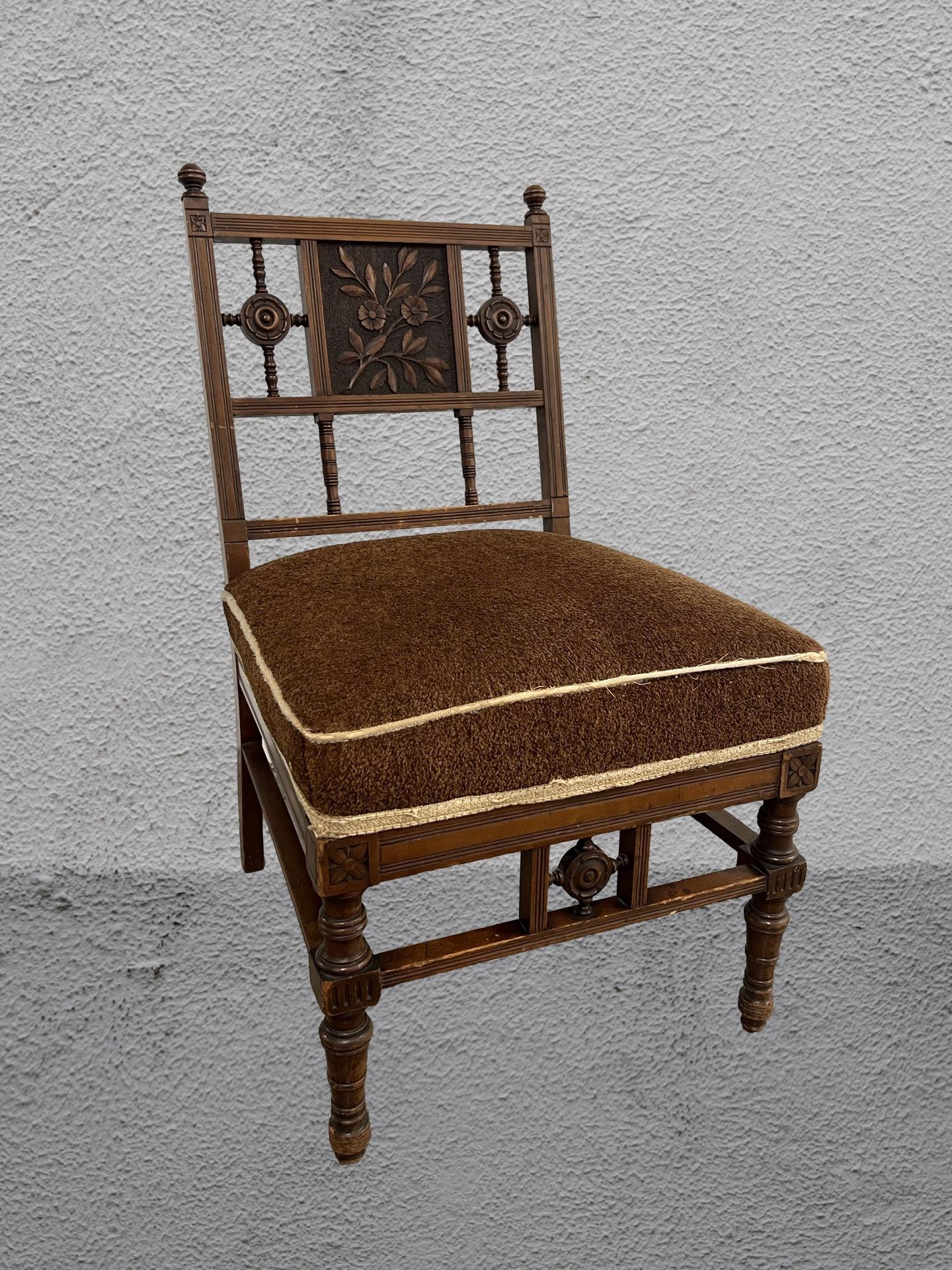 The firm of Herter Brothers, (working 1864–1906), was founded by German immigrants Gustave (1830–1898) and Christian Herter (1839–1883) in New York City.

An antique late 19th century American diminutive slipper chair, late 19th century, executed in