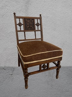 Attributed Herter Brothers Antique Aesthetic Movement Carved Slipper Chair