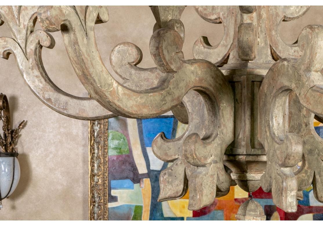Attributed Holly Hunt 6 Light Faux Bronze Painted Wood Candelabra In Good Condition In Bridgeport, CT