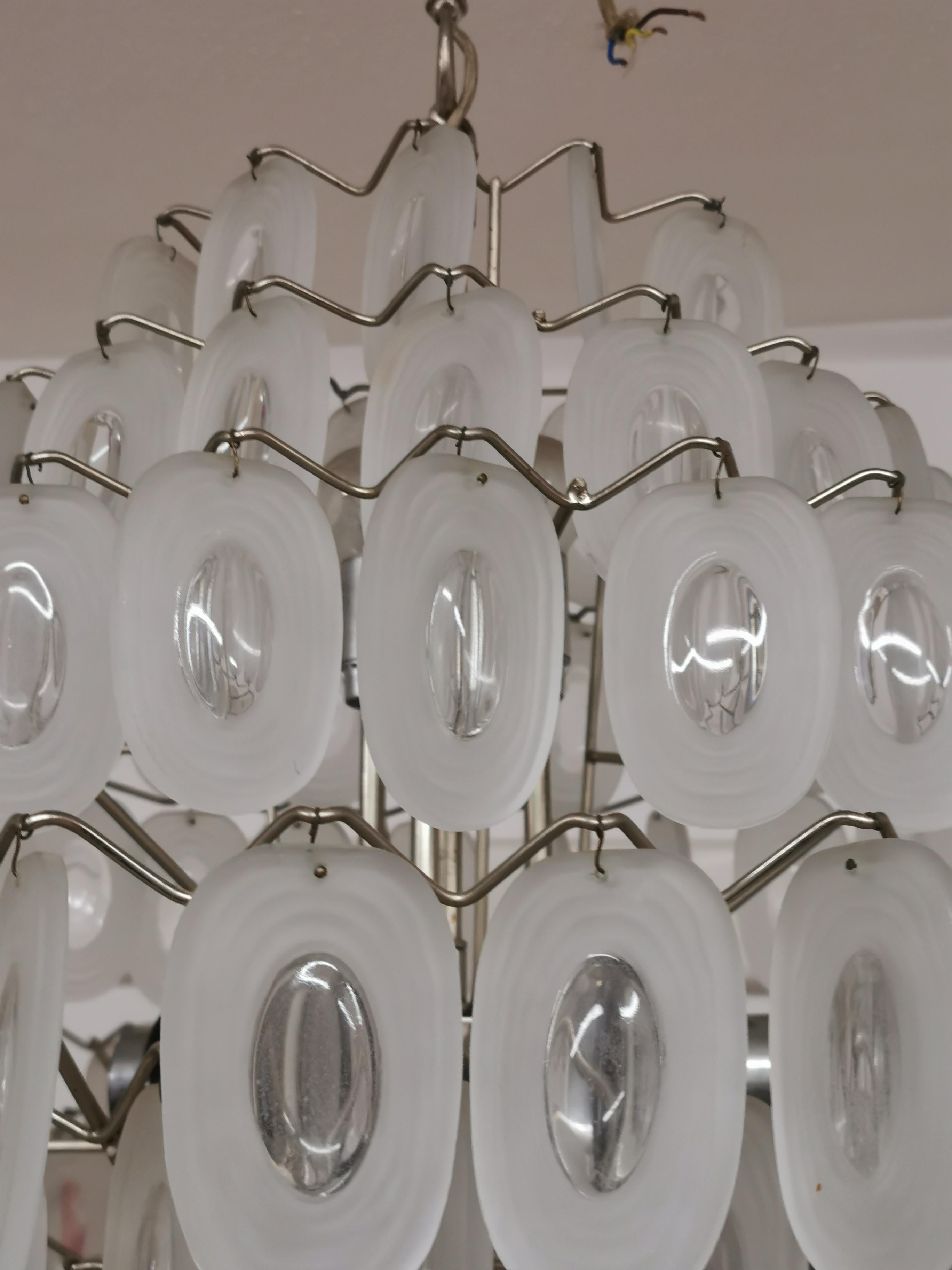 Attributed J. T. Kalmar Large Chandelier in Structured Glass For Sale 5
