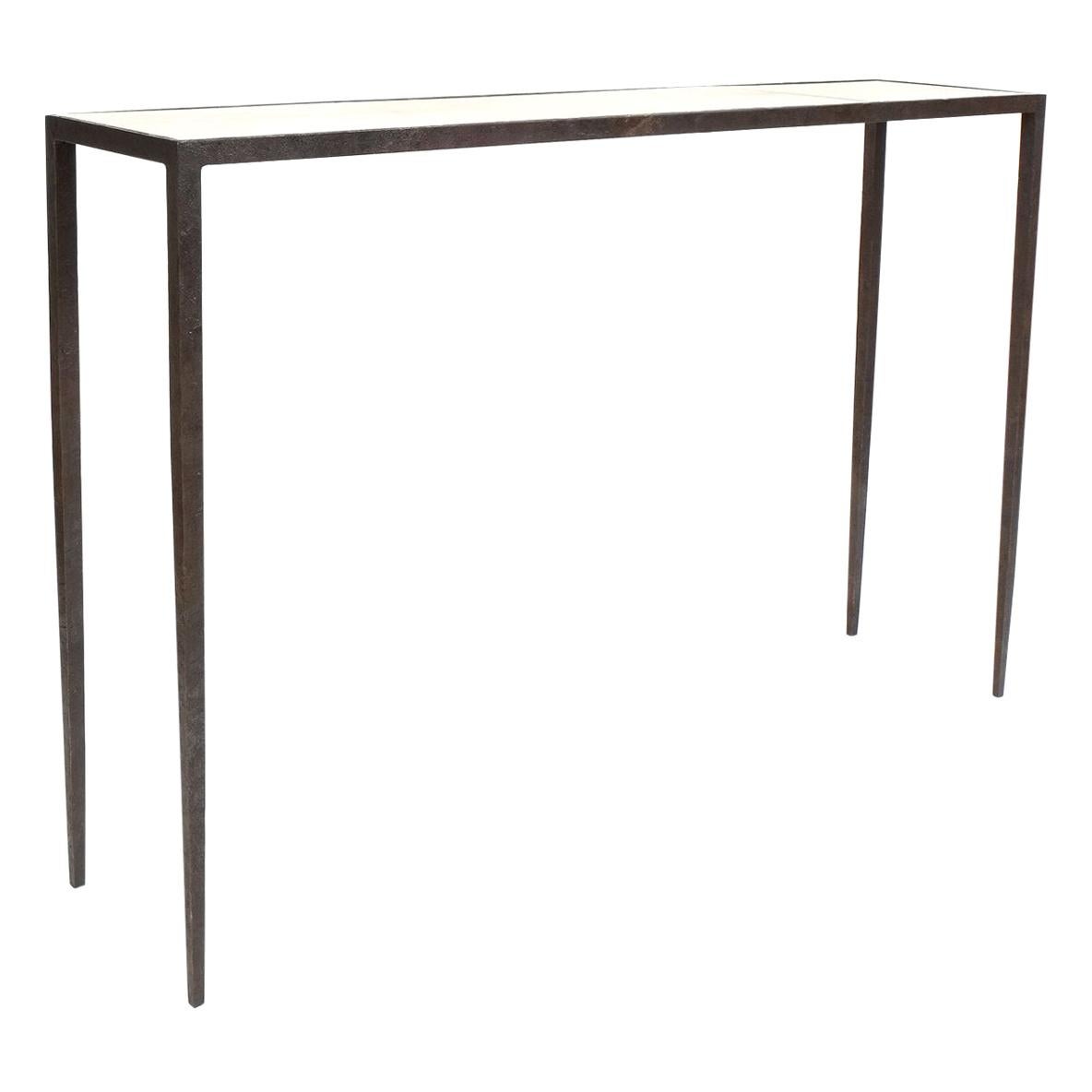 Attributed Jean-Michel Frank Forged Wrought Iron Console Table, France