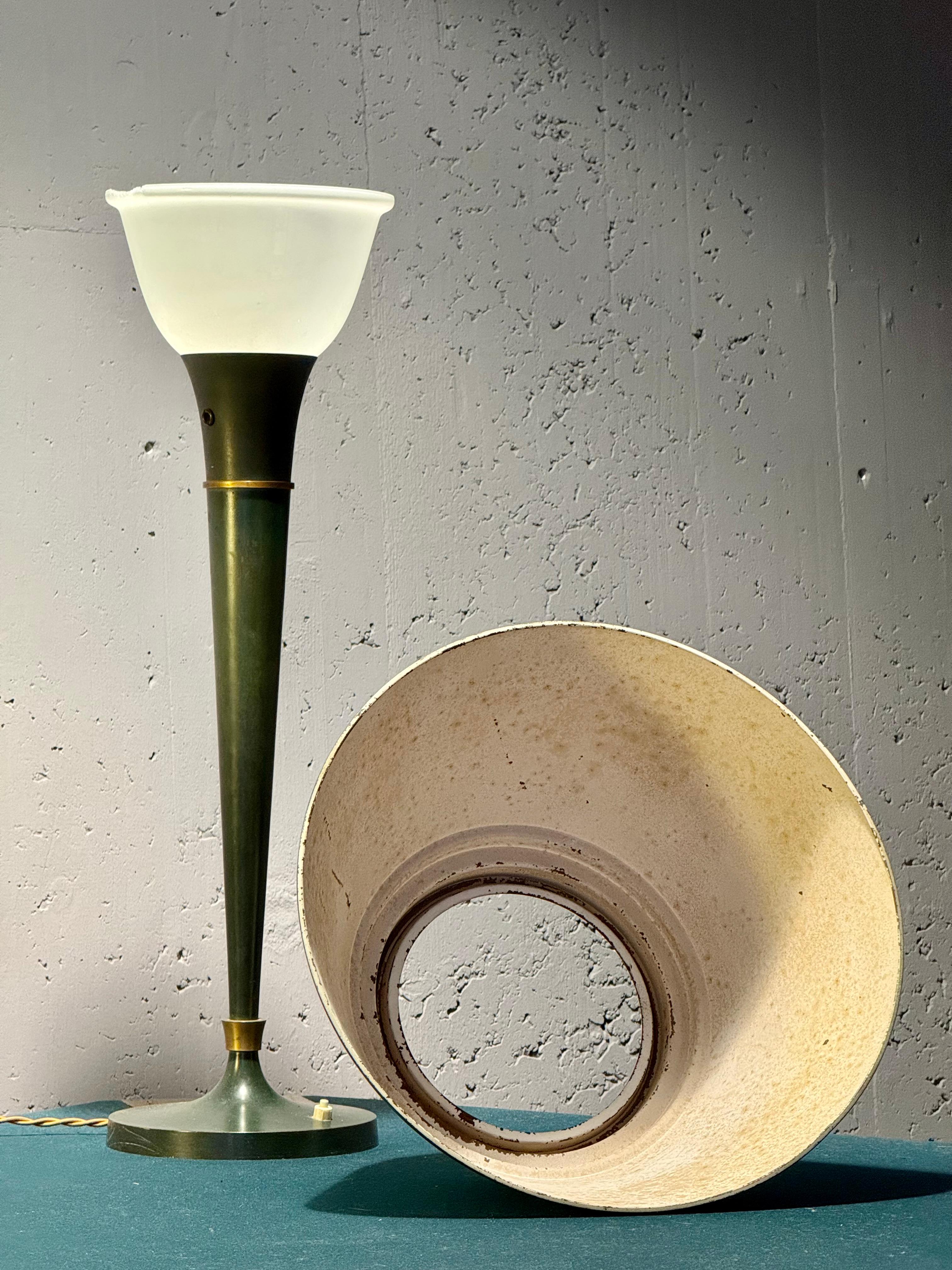 French Attributed Jean Perzel metal table lamp For Sale