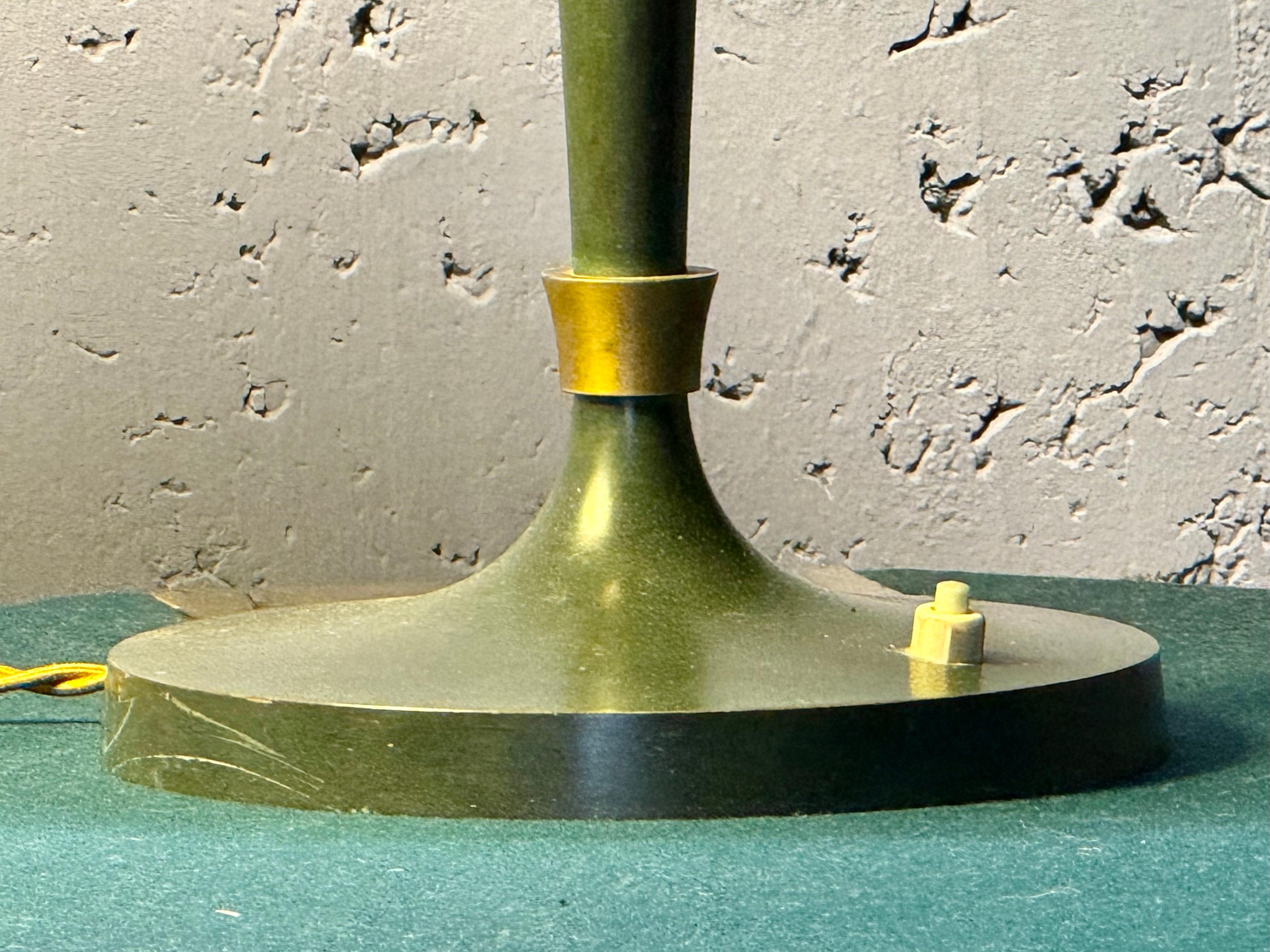 Mid-20th Century Attributed Jean Perzel metal table lamp For Sale