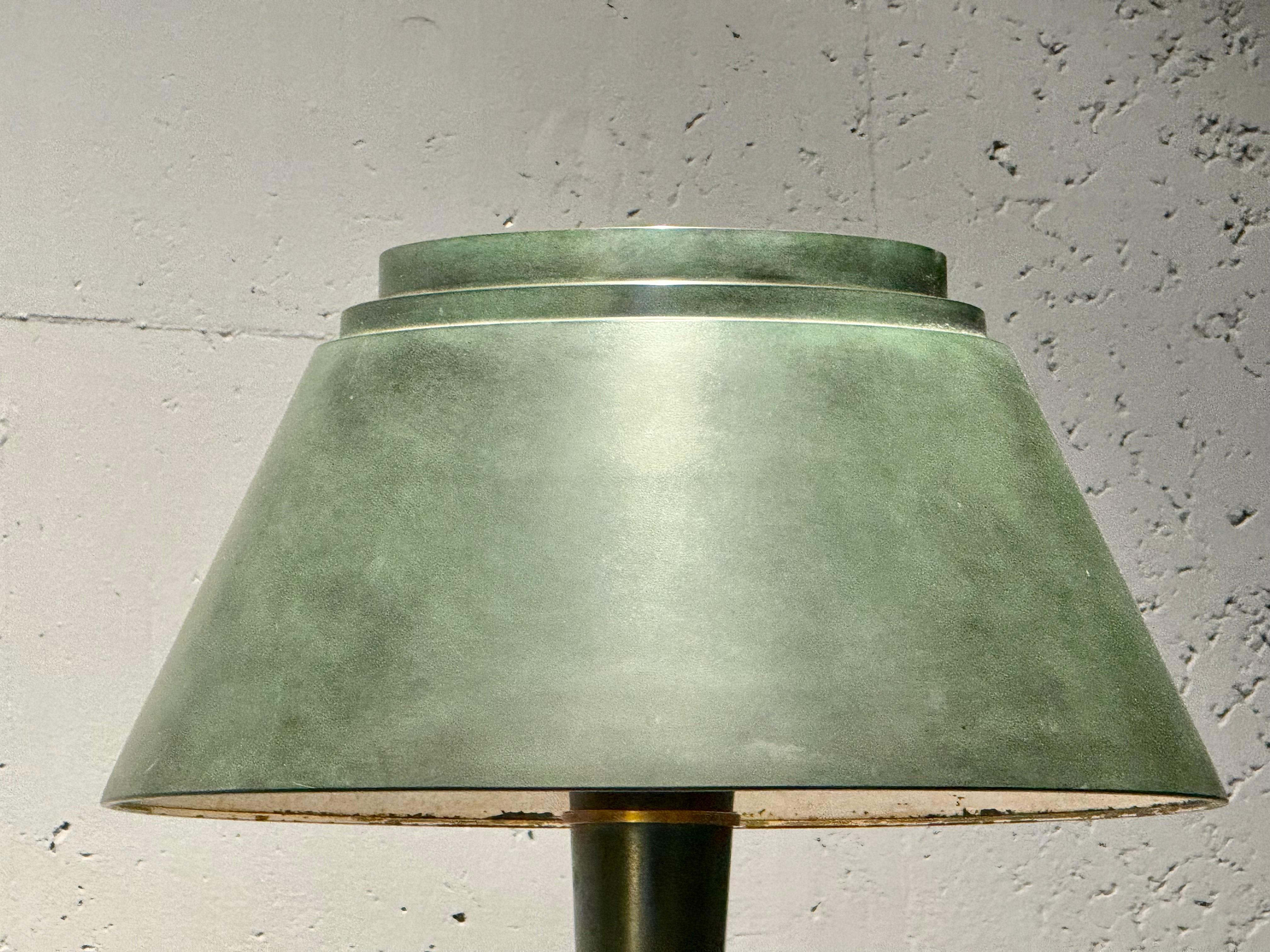 Metal Attributed Jean Perzel metal table lamp For Sale