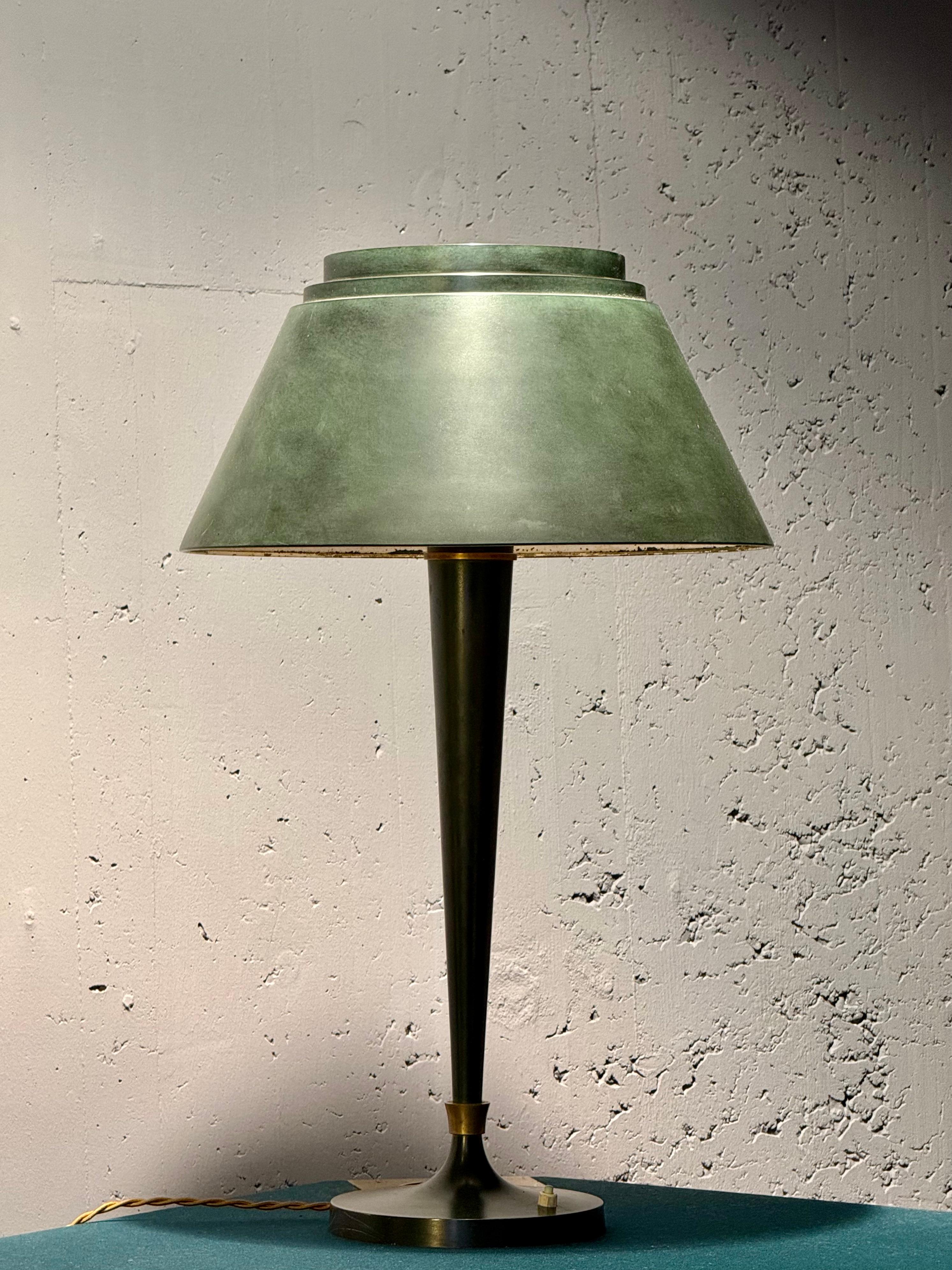 Attributed Jean Perzel metal table lamp For Sale 3