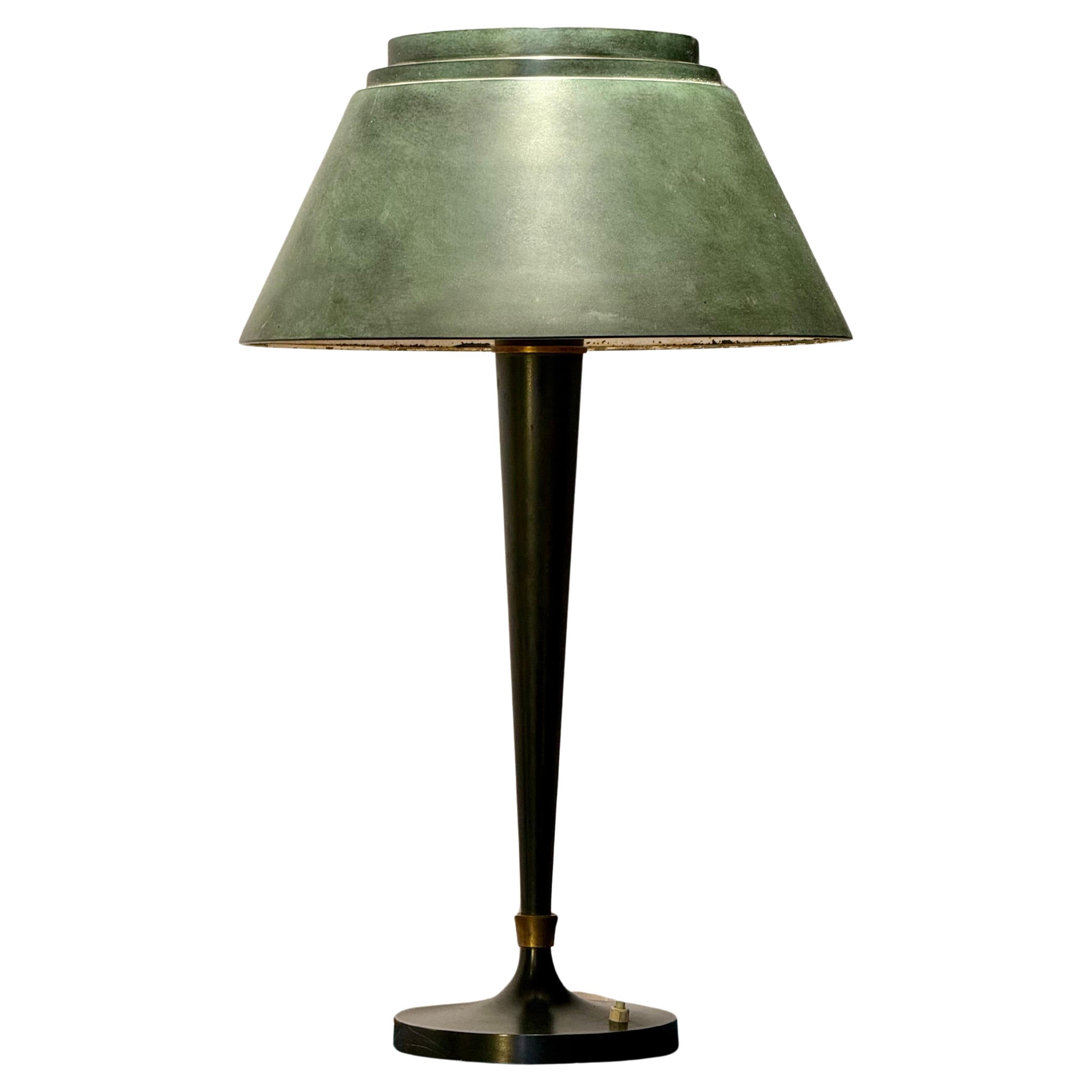 Attributed Jean Perzel metal table lamp