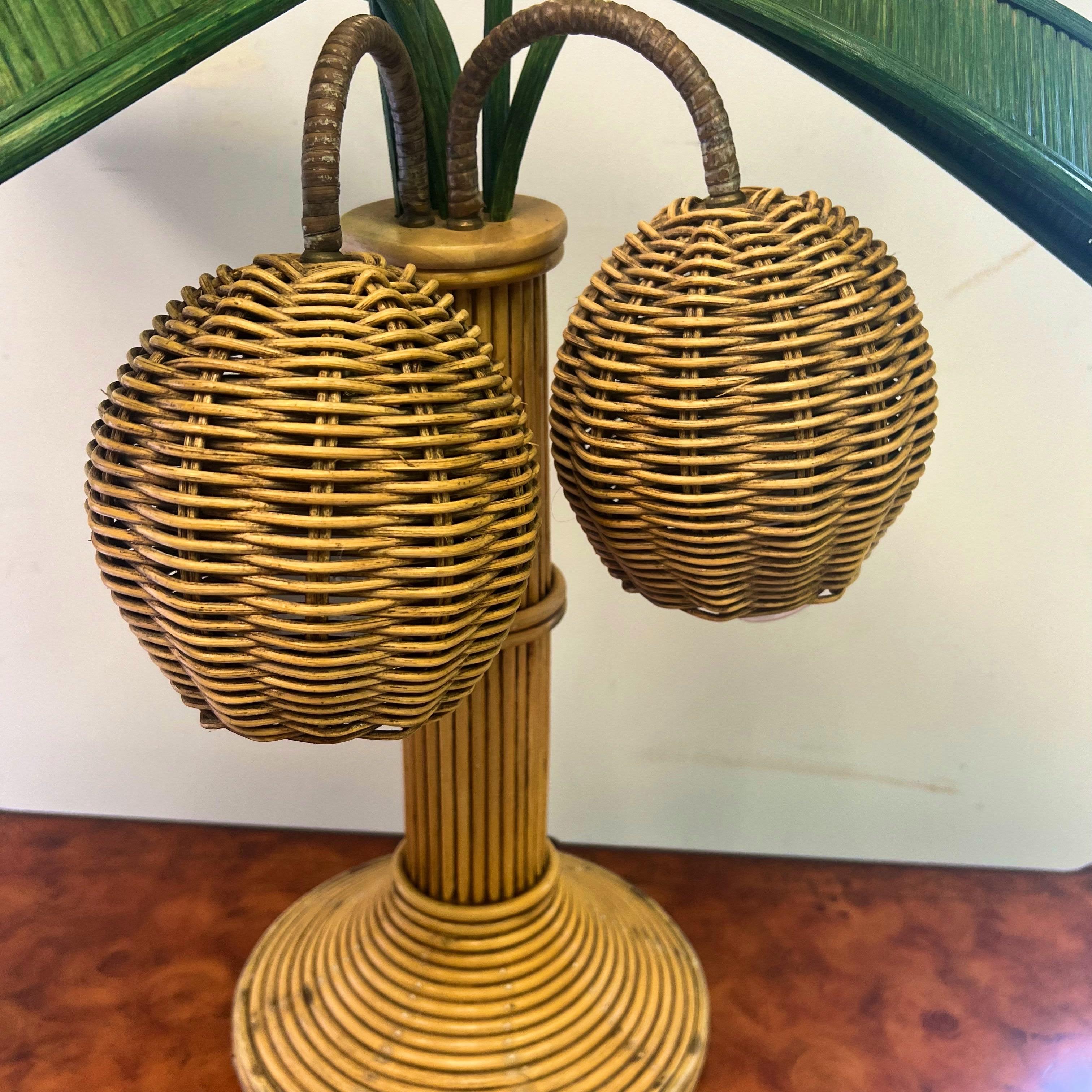 Bohème Lampe à poser en forme de palmier attribuée à Mario Lopez Torres en vente