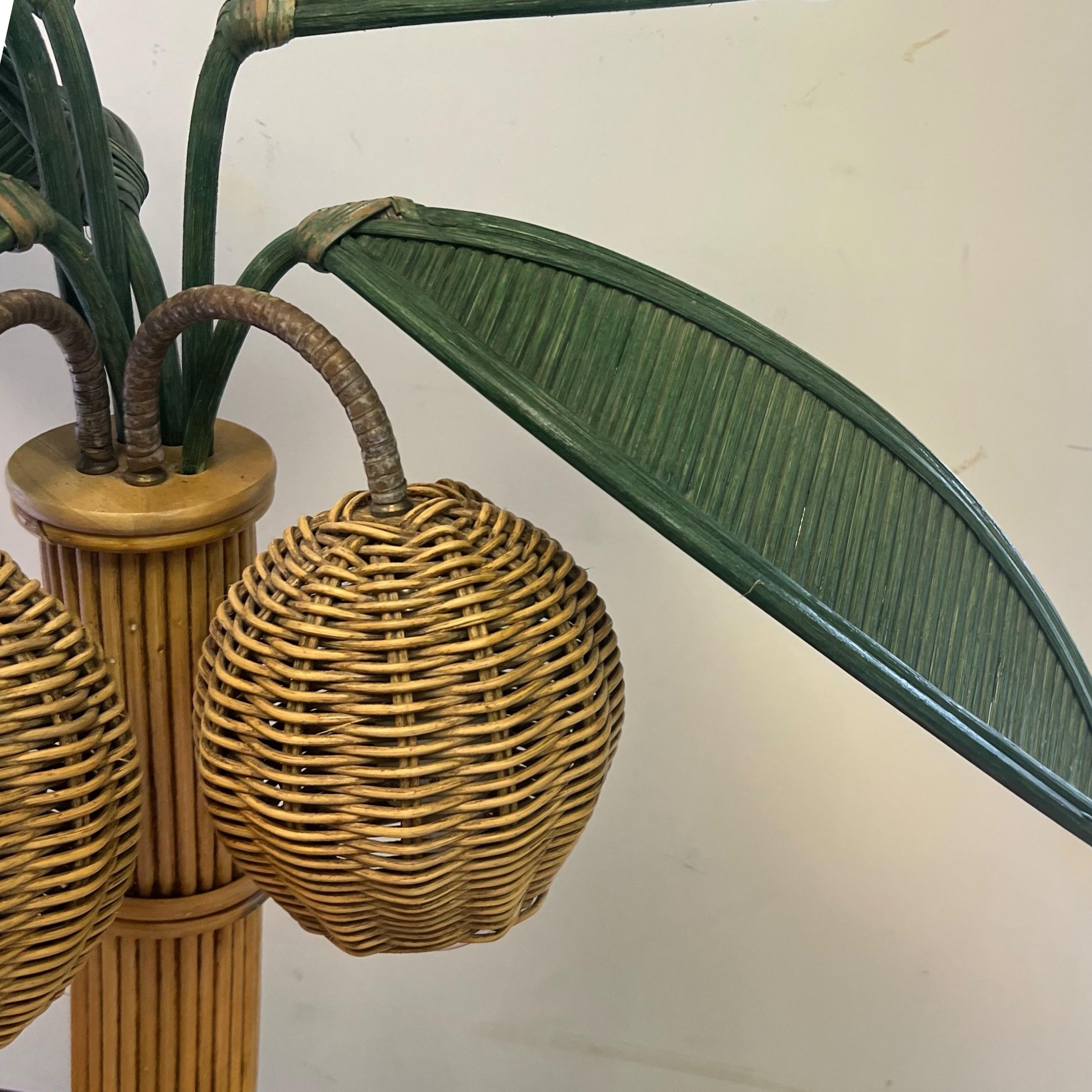 Attributed Mario Lopez Torres Palm Tree Table Lamp In Good Condition For Sale In Charleston, SC