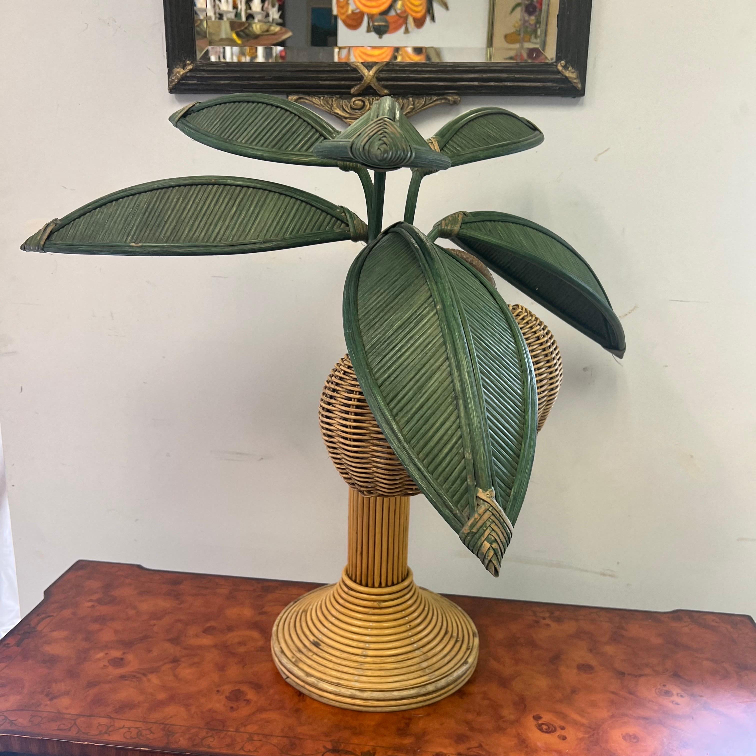 Reed Attributed Mario Lopez Torres Palm Tree Table Lamp