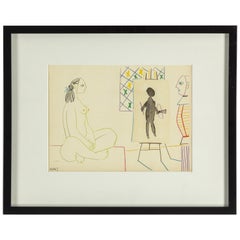 'Attributed' Pablo Picasso, Color Lithograph, 1954, Paris