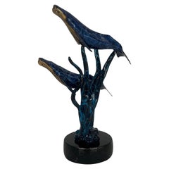 Attributed: Robert Wyland "Mother & Child" Enameled Bronze Whale Sculpture