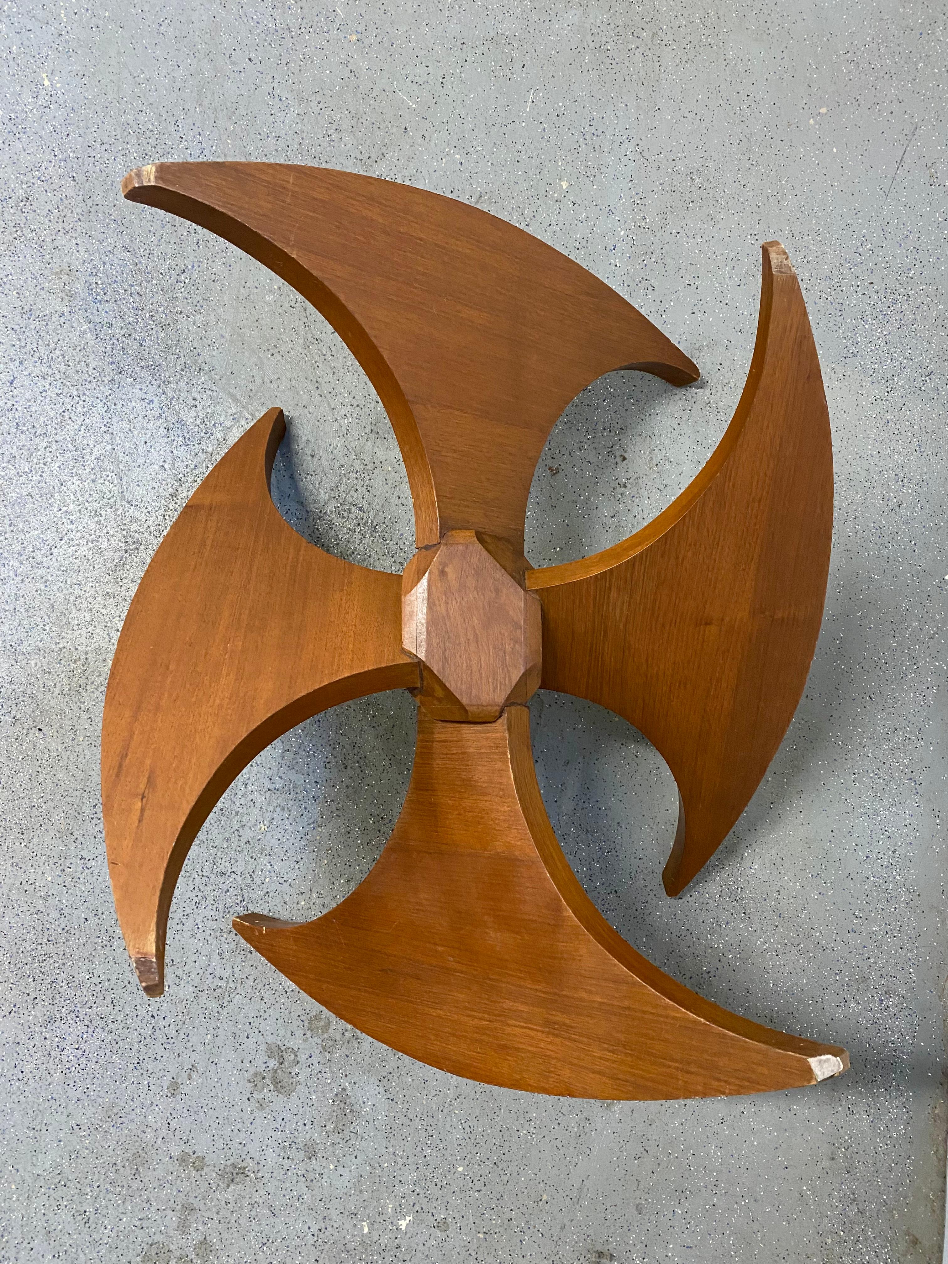 Attributed to Adrian Pearsall Walnut Propeller Sculptural Woof Coffee Table For Sale 3
