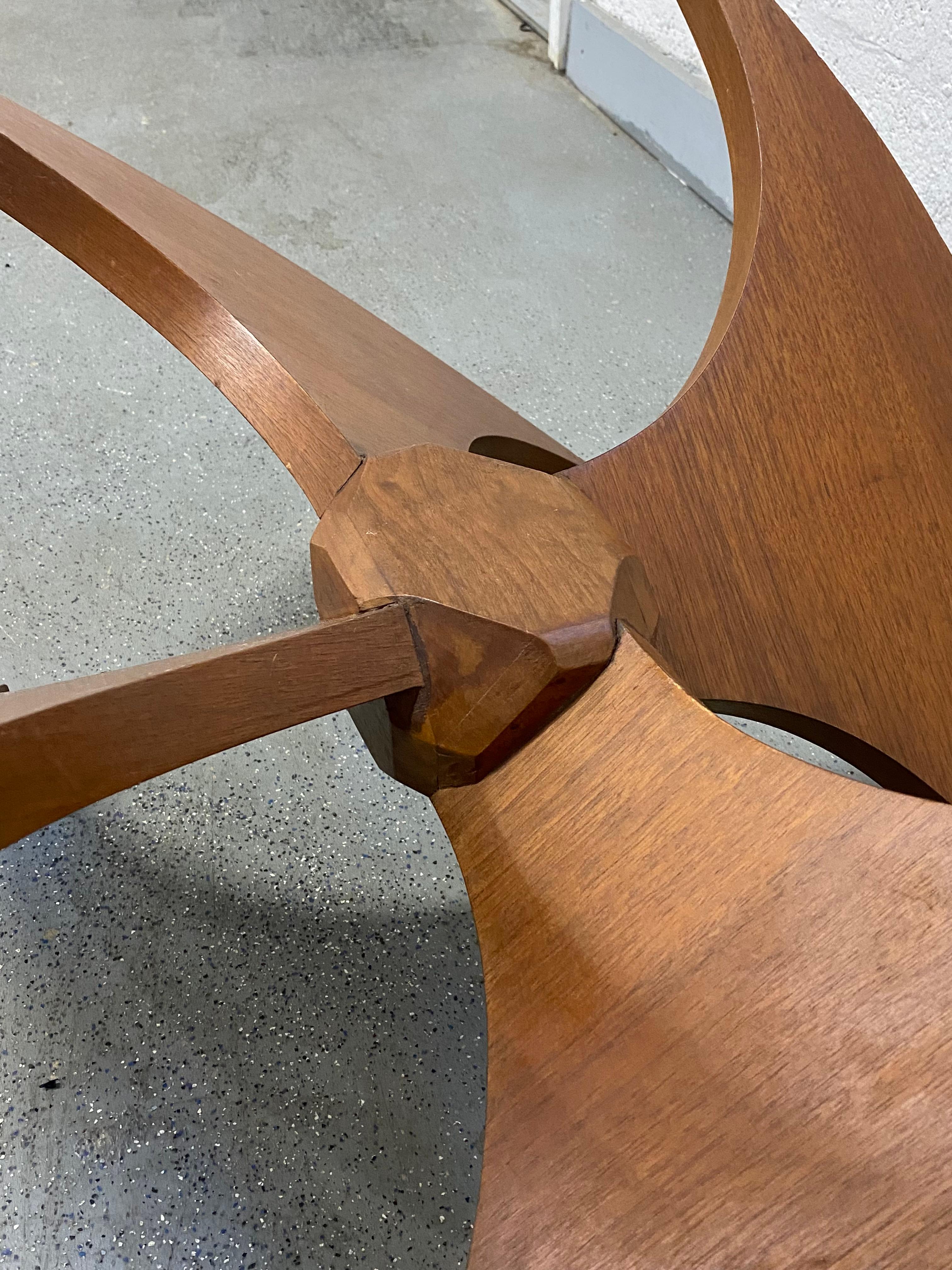 Attributed to Adrian Pearsall Walnut Propeller Sculptural Woof Coffee Table For Sale 5