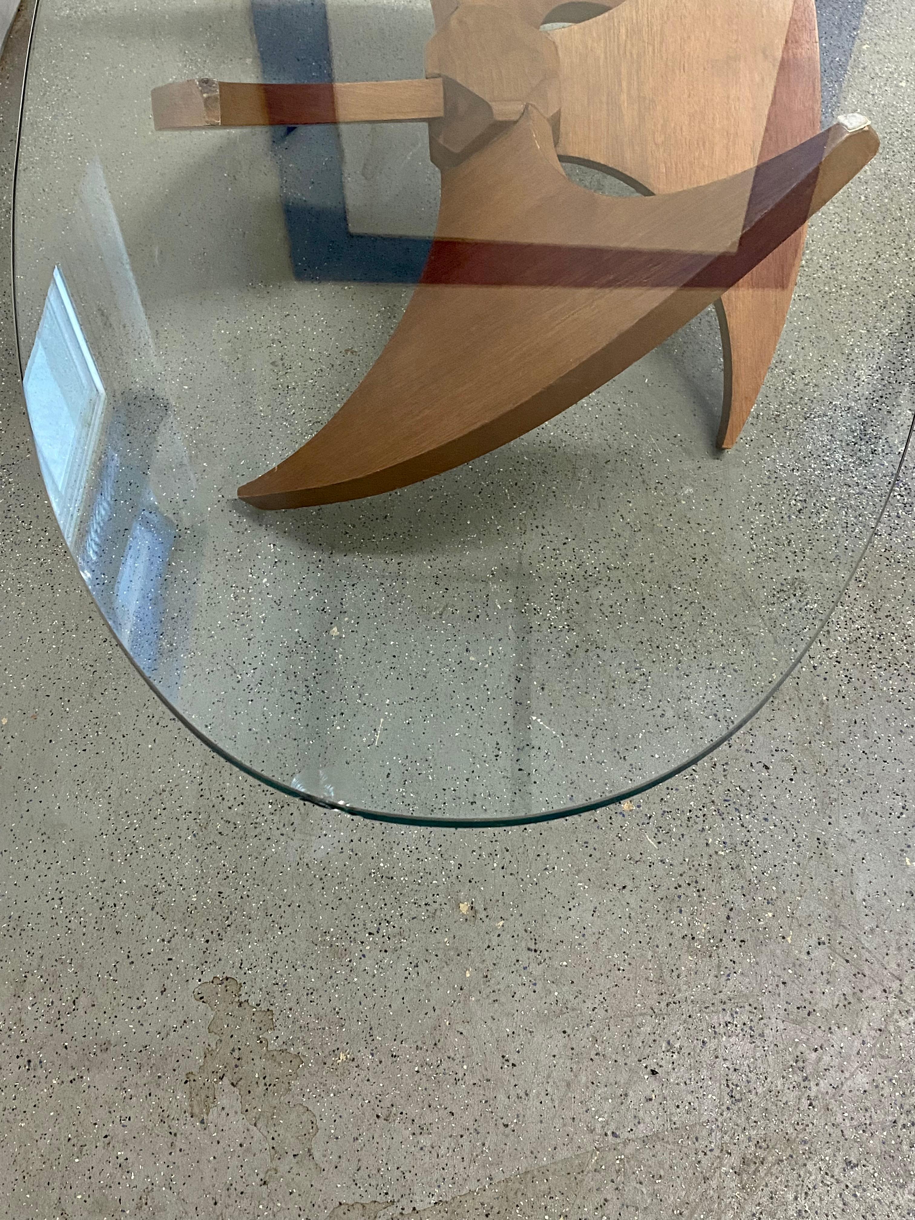 Attributed to Adrian Pearsall Walnut Propeller Sculptural Woof Coffee Table For Sale 7