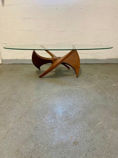 Attributed to Adrian Pearsall Walnut Propeller Sculptural Woof Coffee Table